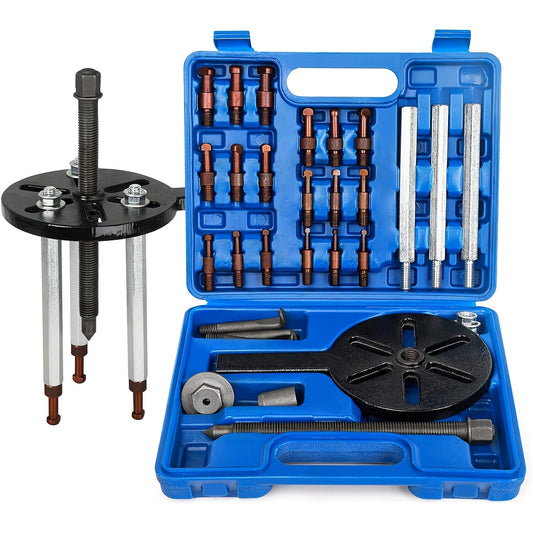 1 Set Professional Bearing Disassembly Puller, Inner Hole Removal Tool, Three-Jaw Puller Set with Storage Case, Automotive Maintenance Kit
