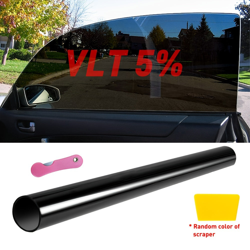1pc 3m Black Window Tint Film, 20% VLT, 20" x 10ft - Scratch-Resistant, UV Protection, Easy Installation