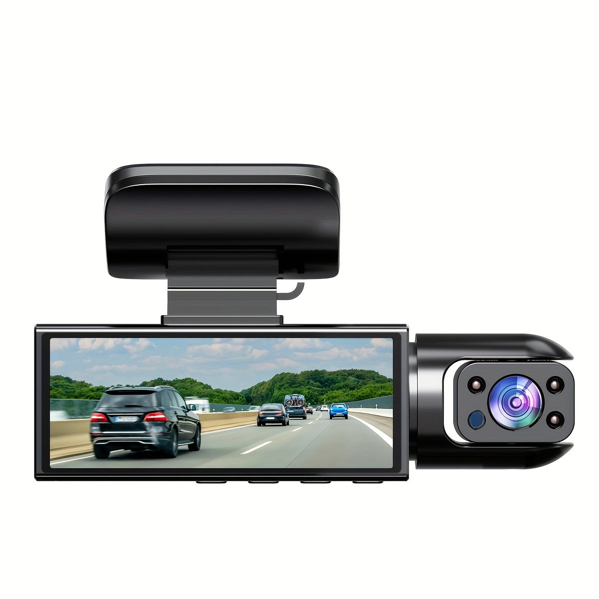 3.16 Inch IPS Screen 1080P Dual Camera Dash Cam For Cars With IR Night Vision, Loop Recording, And Wide Angle Lens