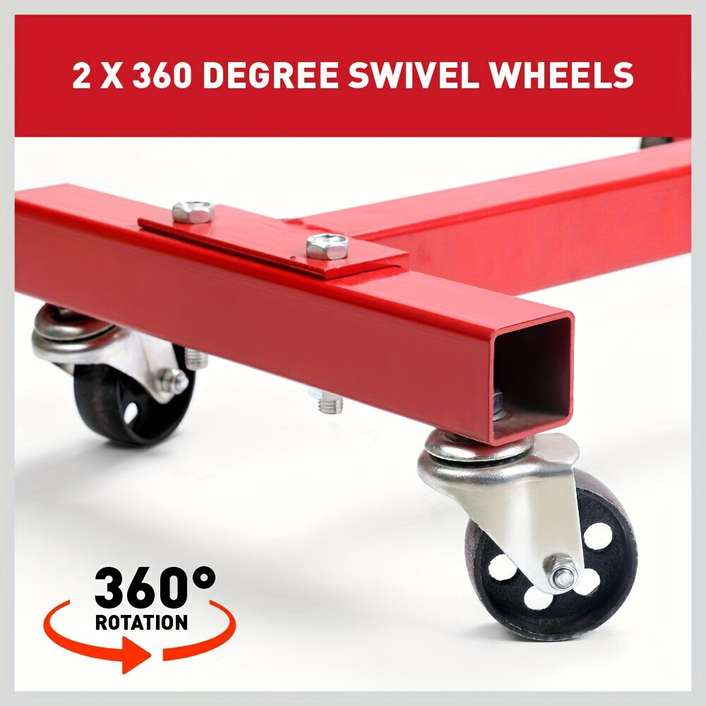 1000 lbs Heavy-Duty Engine Stand - Red Heavy-Gauge Steel, 360° Swivel Mount, Adjustable Height, Holds Up to 450kg