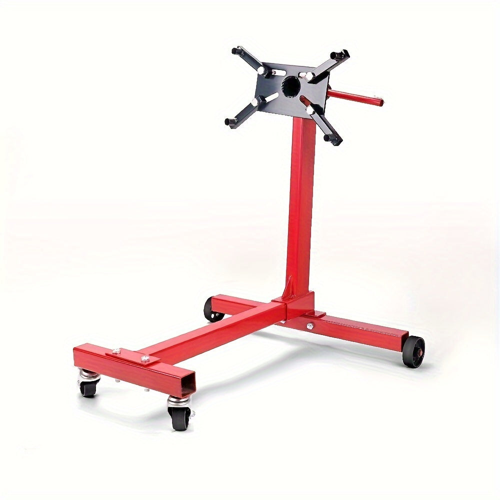 1000 lbs Heavy-Duty Engine Stand - Red Heavy-Gauge Steel, 360° Swivel Mount, Adjustable Height, Holds Up to 450kg