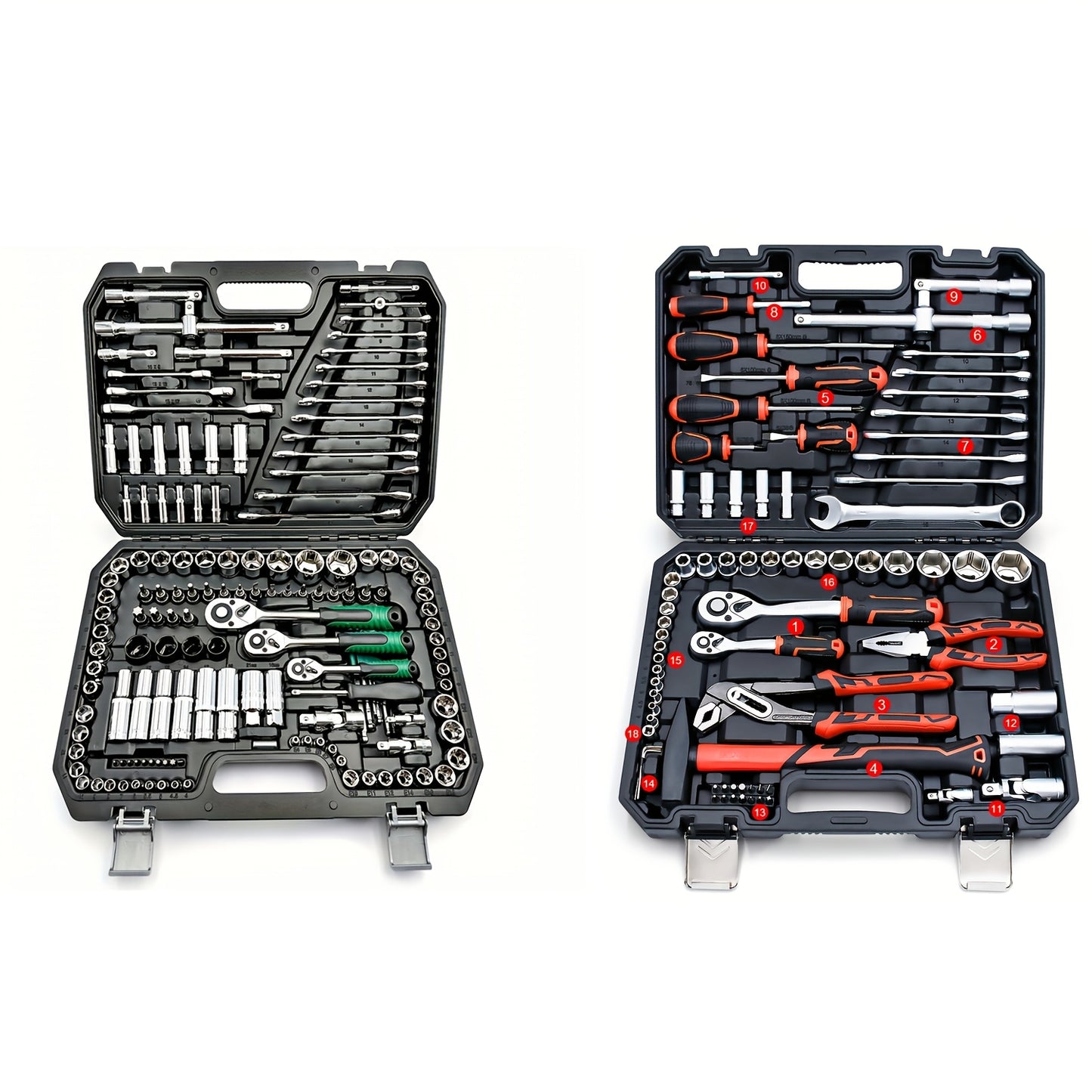 151pcs Drive Socket Set, 1/2 Inch, 1/4 Inch, 3/8 Inch Ratchet Wrench Set Ratchet Socket Wrench Set