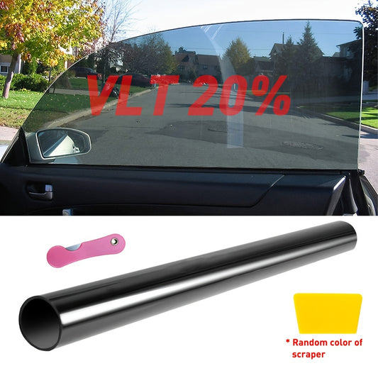 1pc 3m Black Window Tint Film, 20% VLT, 20" x 10ft - Scratch-Resistant, UV Protection, Easy Installation