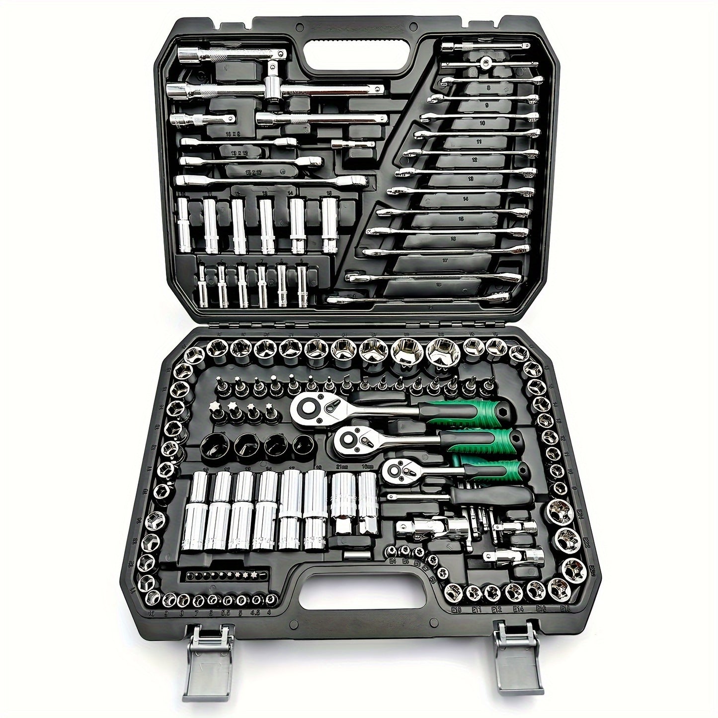 151pcs Drive Socket Set, 1/2 Inch, 1/4 Inch, 3/8 Inch Ratchet Wrench Set Ratchet Socket Wrench Set