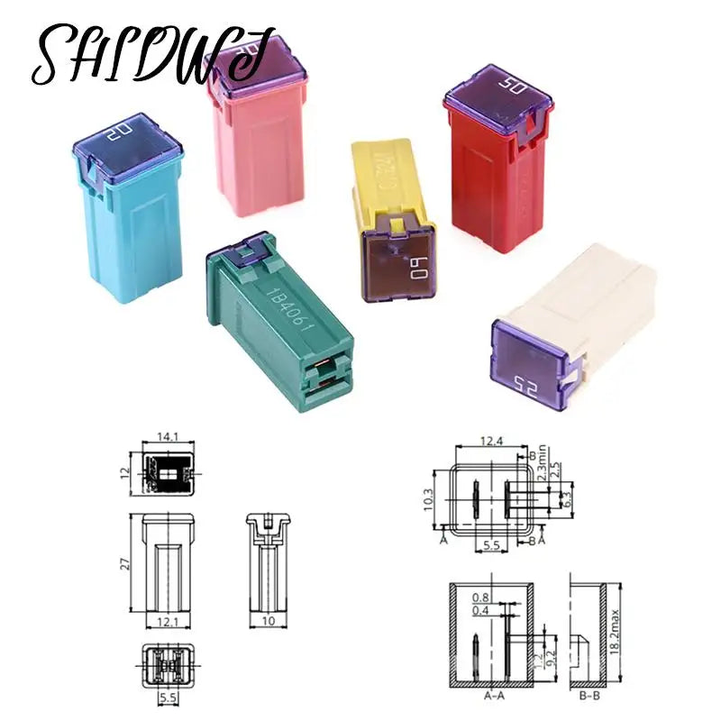 1Pcs Mini Square Fuse 20A 30A 40A 50A 60A Set Automotive Car Fuse with Plastic Box Assortment Auto Fuse