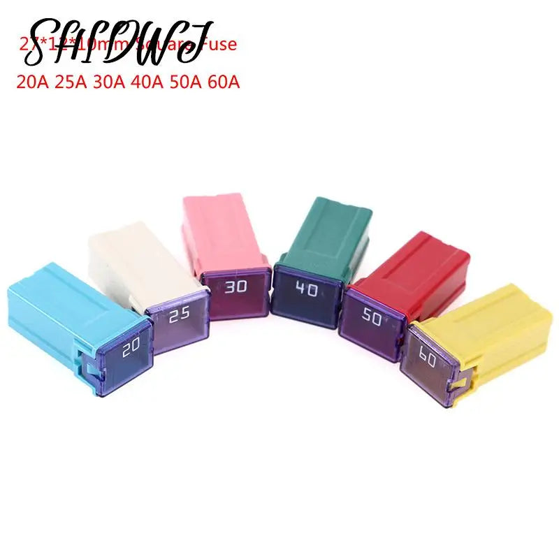 1Pcs Mini Square Fuse 20A 30A 40A 50A 60A Set Automotive Car Fuse with Plastic Box Assortment Auto Fuse