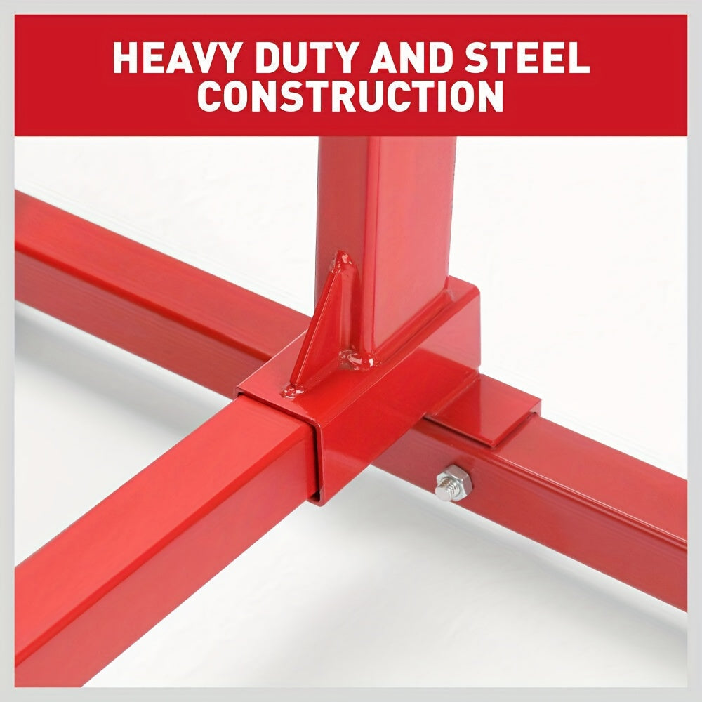 1000 lbs Heavy-Duty Engine Stand - Red Heavy-Gauge Steel, 360° Swivel Mount, Adjustable Height, Holds Up to 450kg