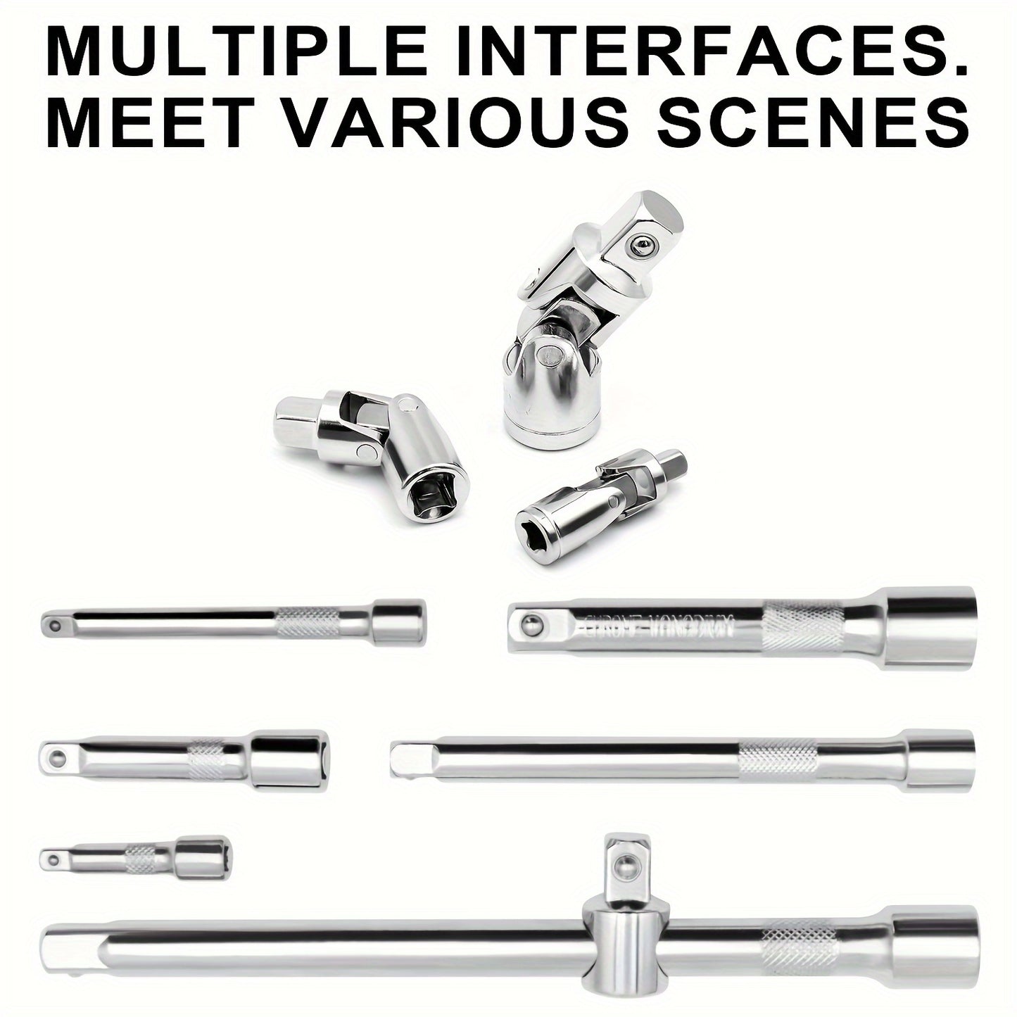 151pcs Drive Socket Set, 1/2 Inch, 1/4 Inch, 3/8 Inch Ratchet Wrench Set Ratchet Socket Wrench Set