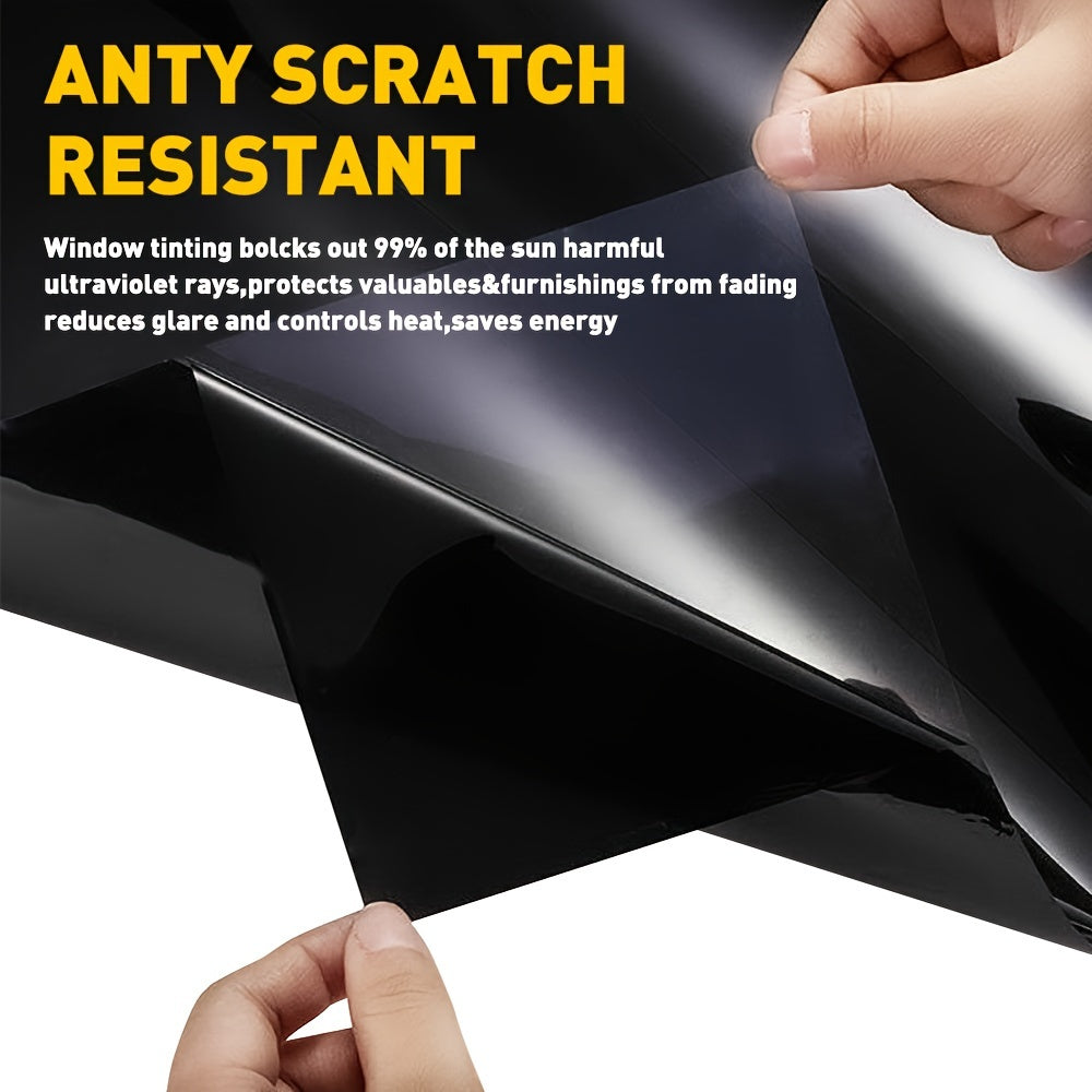 1pc 3m Black Window Tint Film, 20% VLT, 20" x 10ft - Scratch-Resistant, UV Protection, Easy Installation