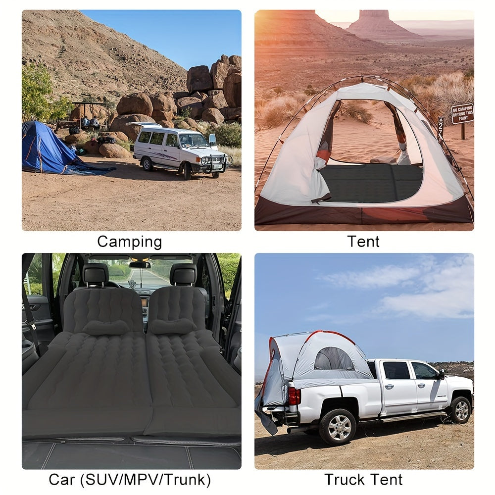 Self Inflating Car SUV Cargo Camping Mattress Double Sleeping Mat Air Bed Pad Pillow