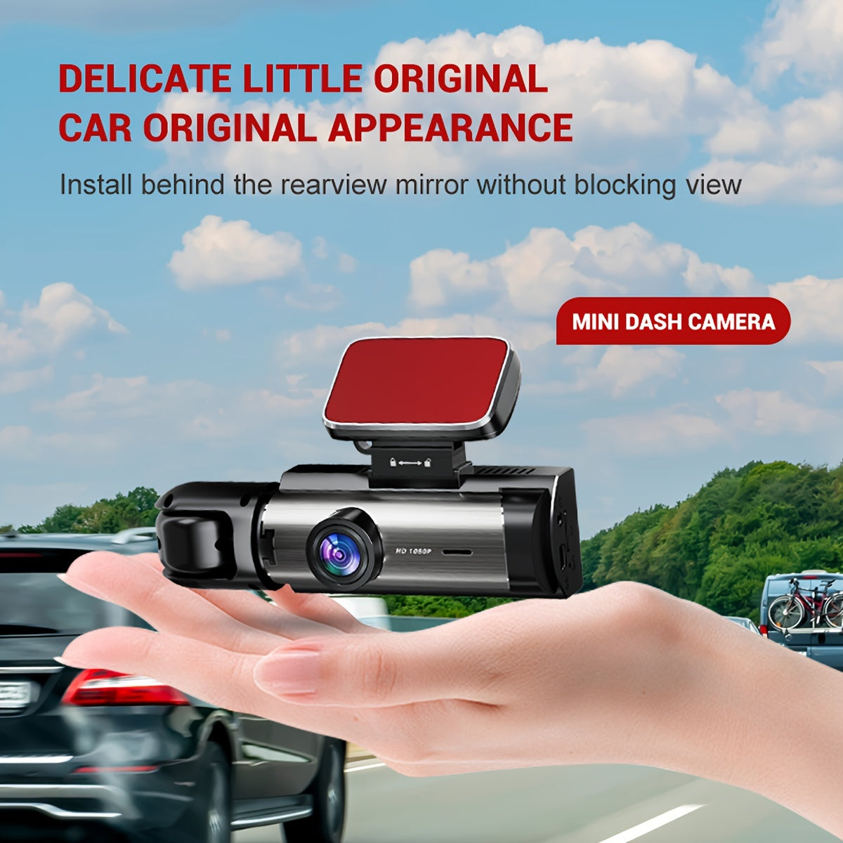 3.16 Inch IPS Screen 1080P Dual Camera Dash Cam For Cars With IR Night Vision, Loop Recording, And Wide Angle Lens