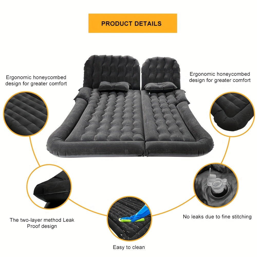 Self Inflating Car SUV Cargo Camping Mattress Double Sleeping Mat Air Bed Pad Pillow