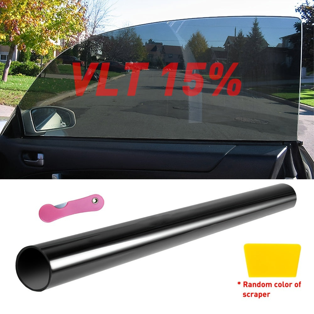 1pc 3m Black Window Tint Film, 20% VLT, 20" x 10ft - Scratch-Resistant, UV Protection, Easy Installation